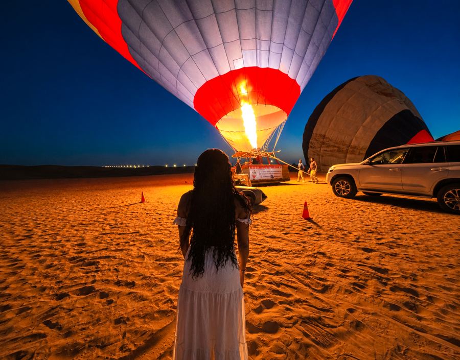 Sunrise hot air balloon