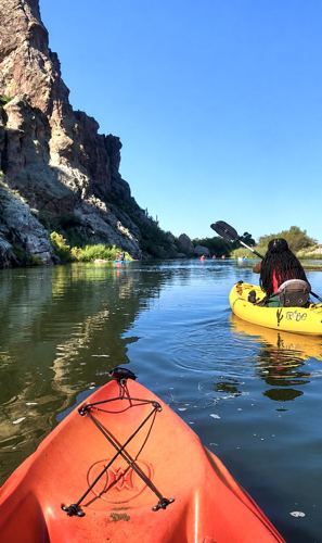 Kayaking at Saguaro Lake
